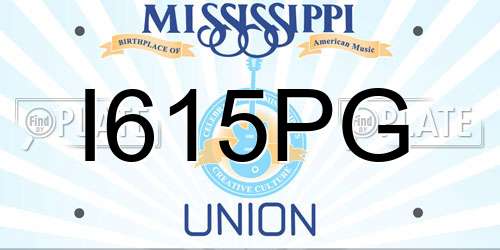 I615PG Mississippi License Plate