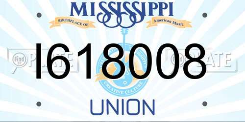 I618008 Mississippi License Plate
