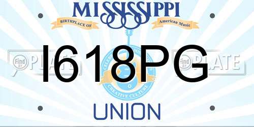 I618PG Mississippi License Plate