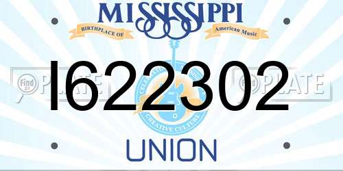 I622302 Mississippi License Plate