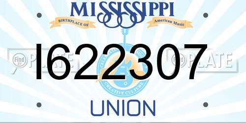 I622307 Mississippi License Plate