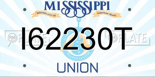 I62230T Mississippi License Plate