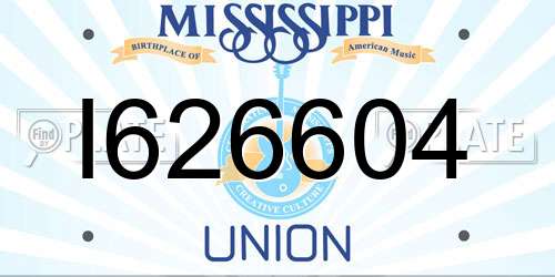 I626604 Mississippi License Plate