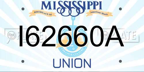 I62660A Mississippi License Plate