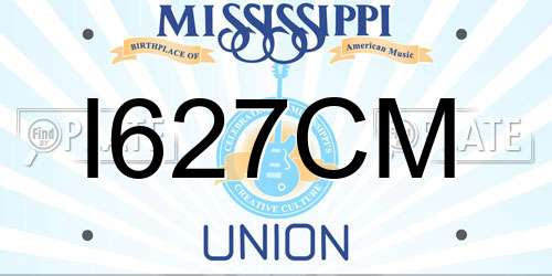 I627CM Mississippi License Plate