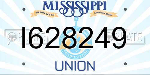 I628249 Mississippi License Plate