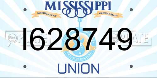 I628749 Mississippi License Plate