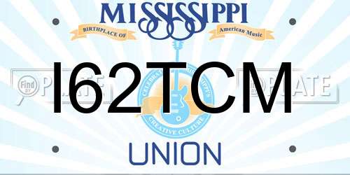 I62TCM Mississippi License Plate