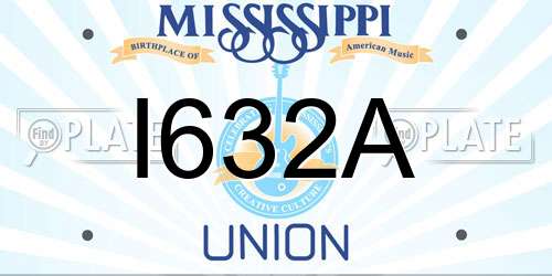 I632A Mississippi License Plate