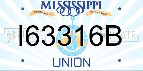 I63316B Mississippi License Plate