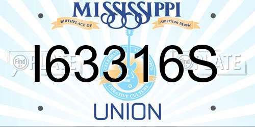 I63316S Mississippi License Plate