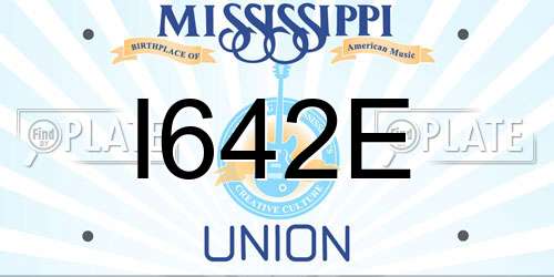 I642E Mississippi License Plate