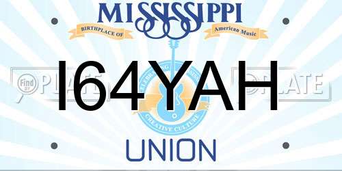 I64YAH Mississippi License Plate