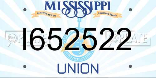I652522 Mississippi License Plate