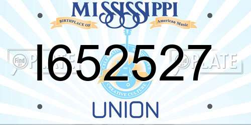 I652527 Mississippi License Plate