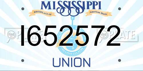 I652572 Mississippi License Plate