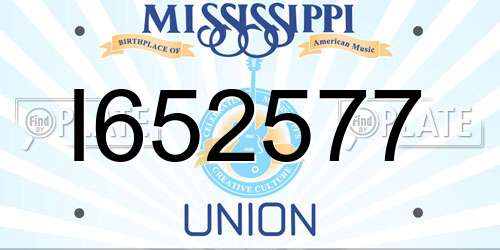 I652577 Mississippi License Plate