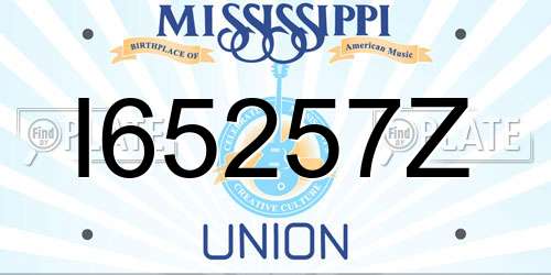 I65257Z Mississippi License Plate