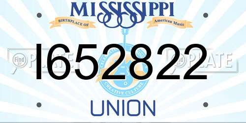 I652822 Mississippi License Plate