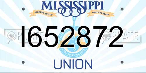 I652872 Mississippi License Plate