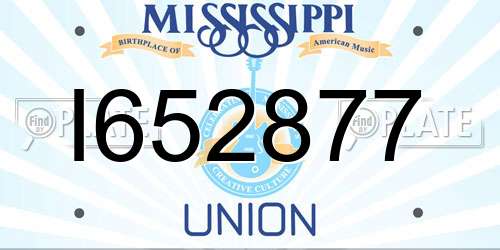 I652877 Mississippi License Plate