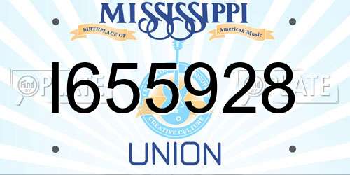 I655928 Mississippi License Plate
