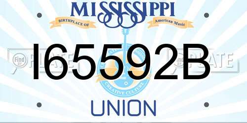 I65592B Mississippi License Plate