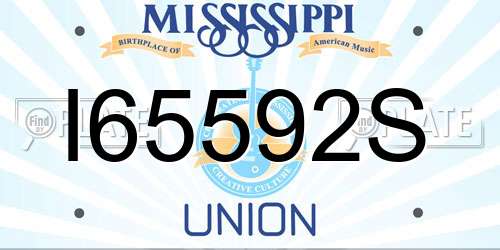 I65592S Mississippi License Plate
