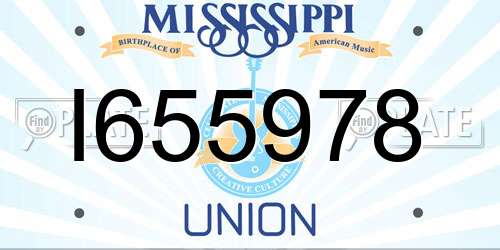 I655978 Mississippi License Plate