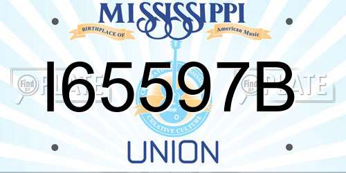 I65597B Mississippi License Plate