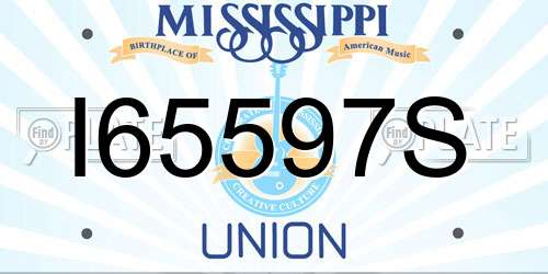 I65597S Mississippi License Plate