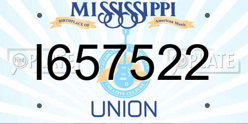 I657522 Mississippi License Plate