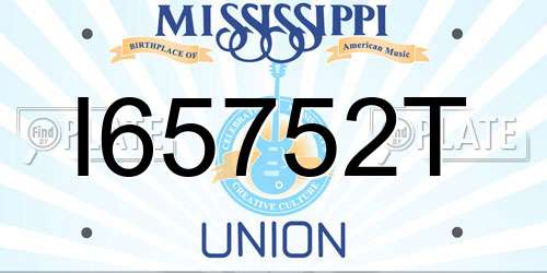 I65752T Mississippi License Plate
