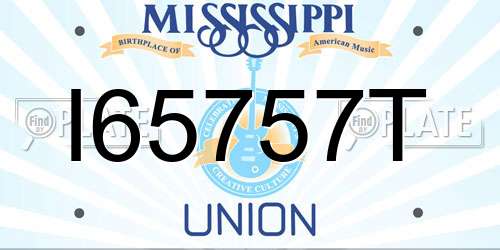 I65757T Mississippi License Plate