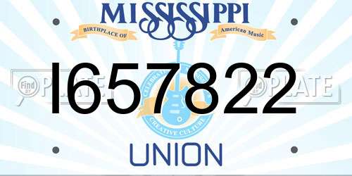 I657822 Mississippi License Plate
