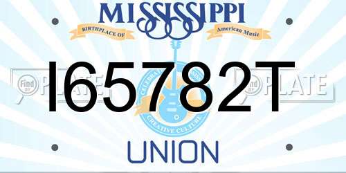 I65782T Mississippi License Plate