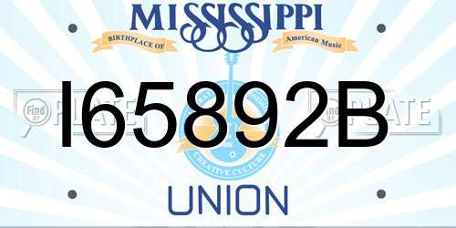 I65892B Mississippi License Plate