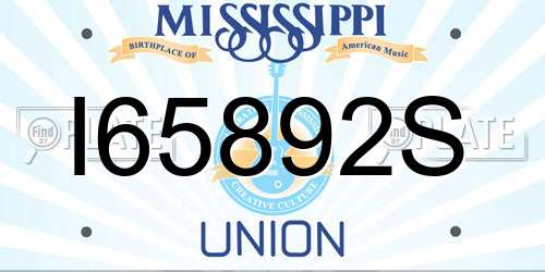 I65892S Mississippi License Plate