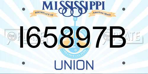 I65897B Mississippi License Plate