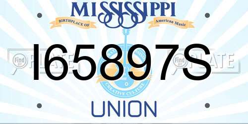 I65897S Mississippi License Plate