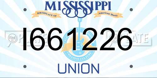 I661226 Mississippi License Plate