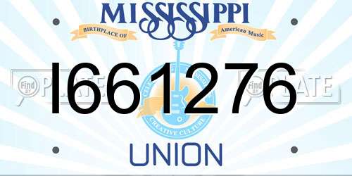 I661276 Mississippi License Plate