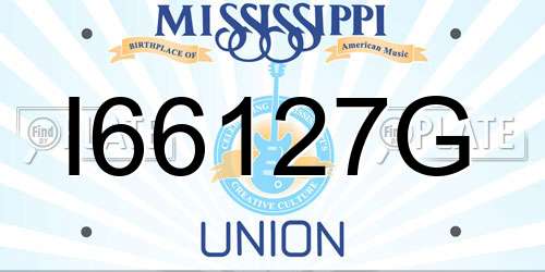 I66127G Mississippi License Plate