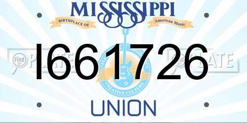 I661726 Mississippi License Plate