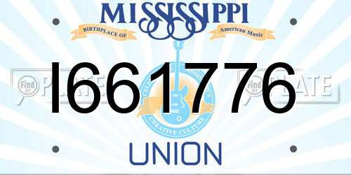 I661776 Mississippi License Plate