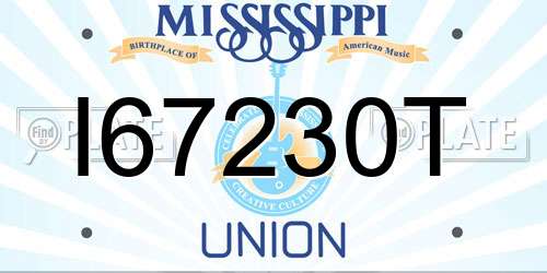 I67230T Mississippi License Plate