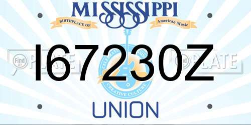 I67230Z Mississippi License Plate