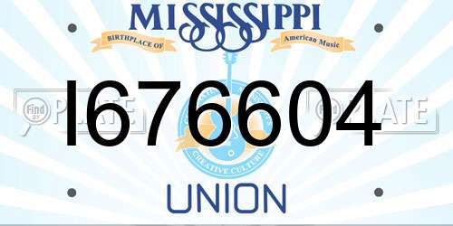 I676604 Mississippi License Plate