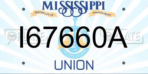 I67660A Mississippi License Plate