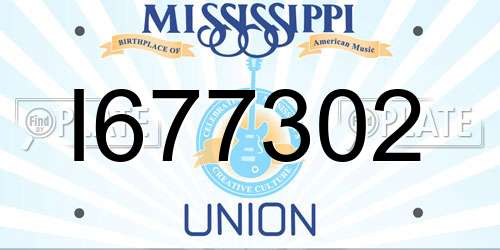 I677302 Mississippi License Plate